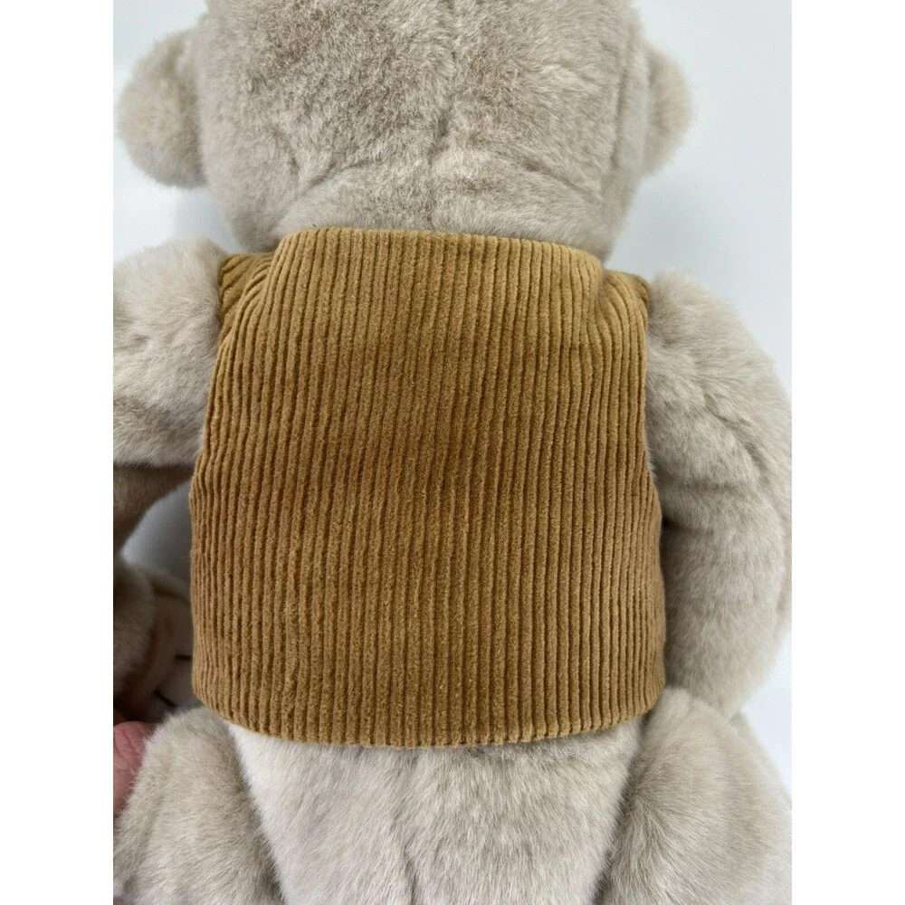 Vintage Dakin Teddy Bear Plush Stuffed Animal Mocha Corduroy Vest #24794 Plushie